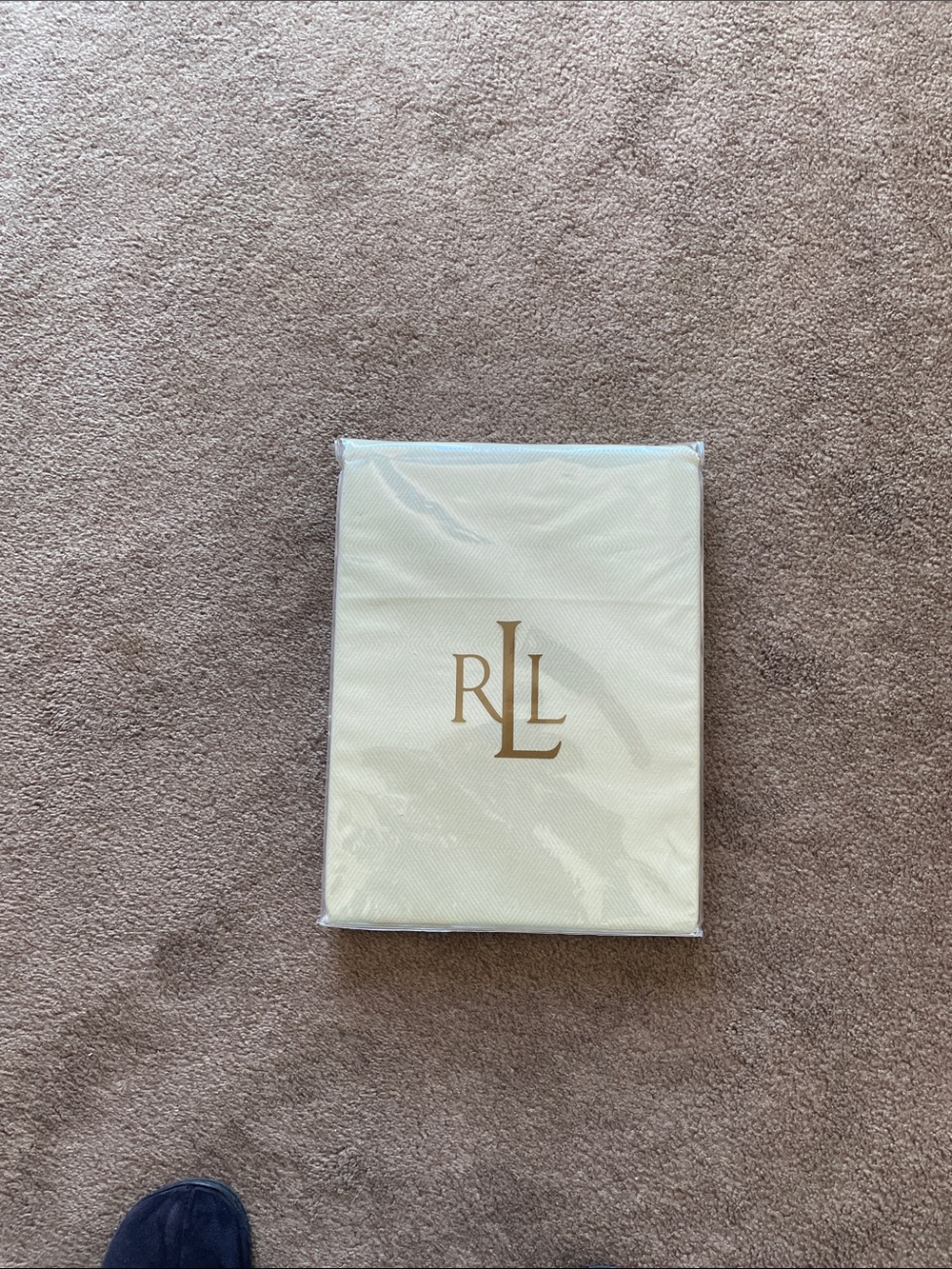 Polo by Ralph Lauren Cream Table Linen with Gold RLL Monogram